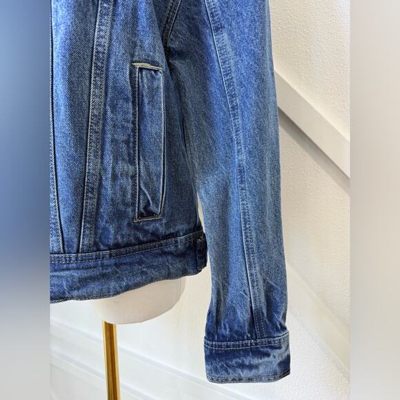 Walter Baker Shawna Dark Denim Jean Jacket Oversized Size XS - Picture 3 of 12